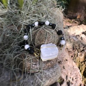 Handmade Chakra Crystal Bracelet w/ Large Selenite